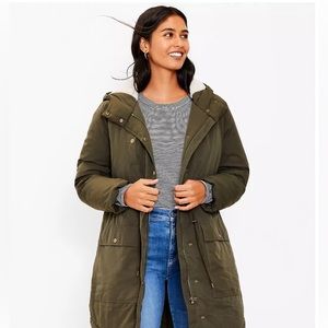 Anne Taylor Loft Green Duvet Coat - Like New